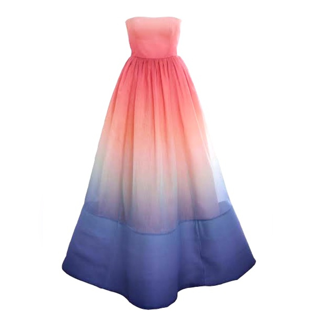 Zimmermann Postcard Ombre Strapless Maxi Dress